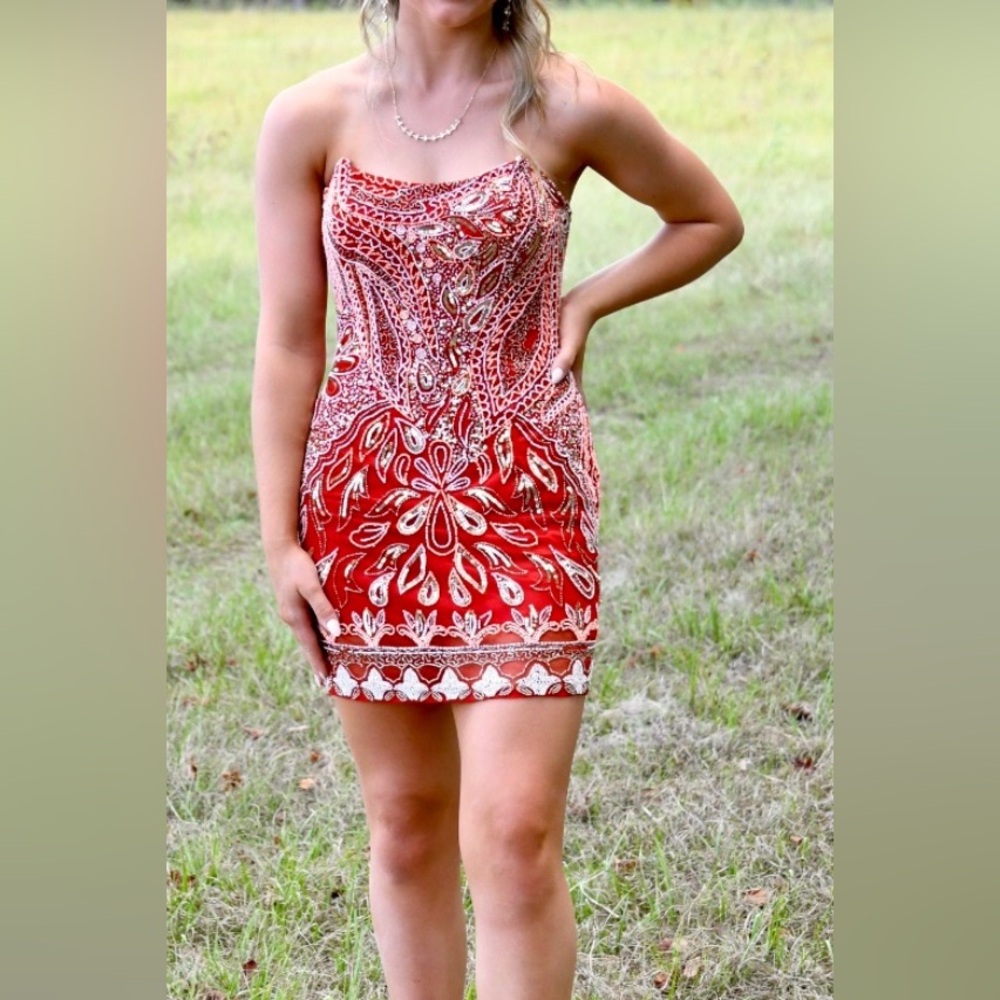 Primavera Couture 4219
Beaded Corset Homecoming Prom Cocktail Dress